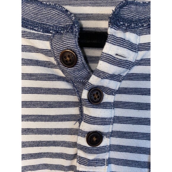 Abercrombie & Fitch henley muscle Mens Shirt M Striped 90s y2k vintage - Picture 2 of 7